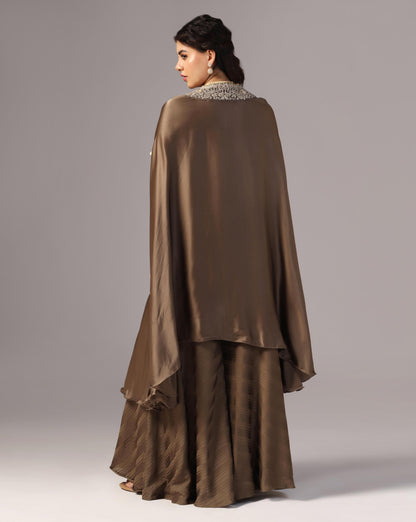 Brown Kashmiri Cape Set