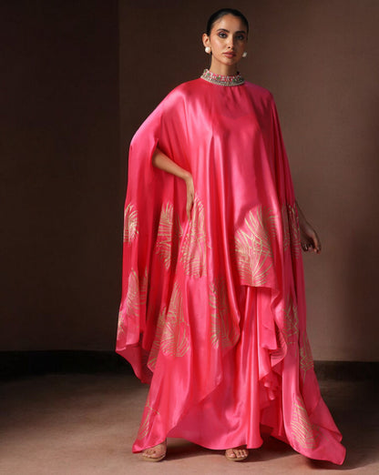 Fuschia Leaf Cape Set