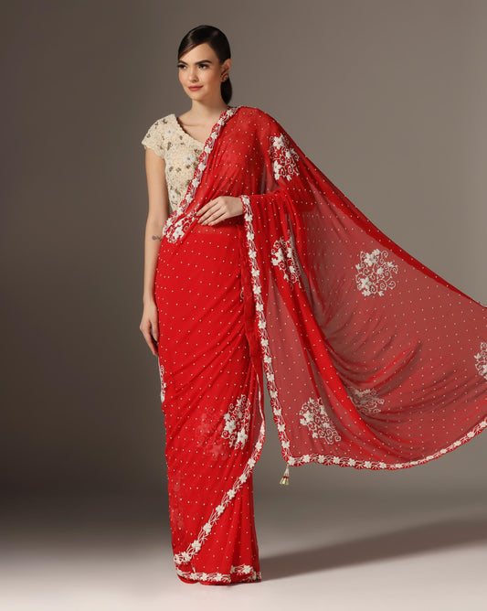 Pearl Jaal Saree