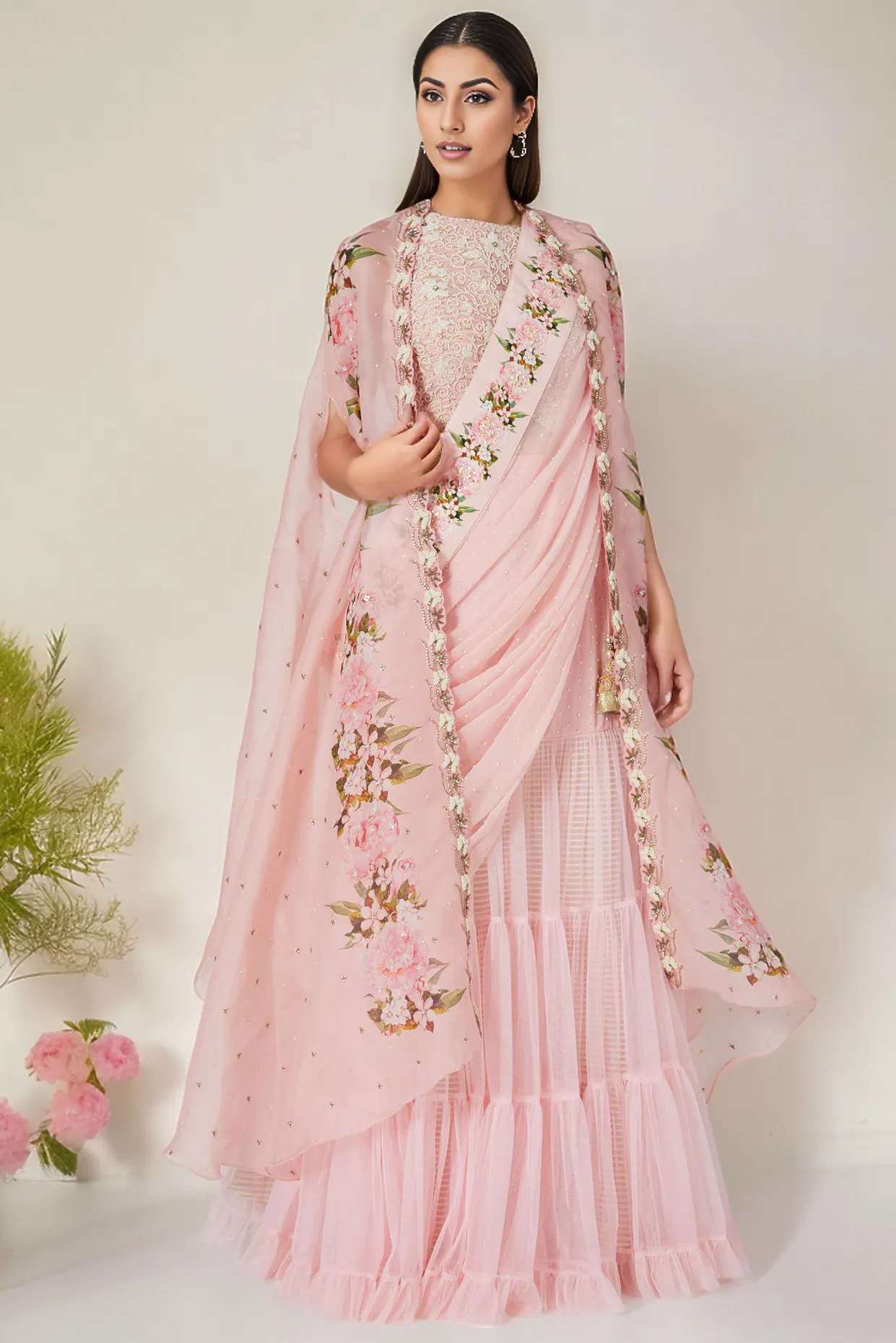 Blush Pink Printed Lehenga Set