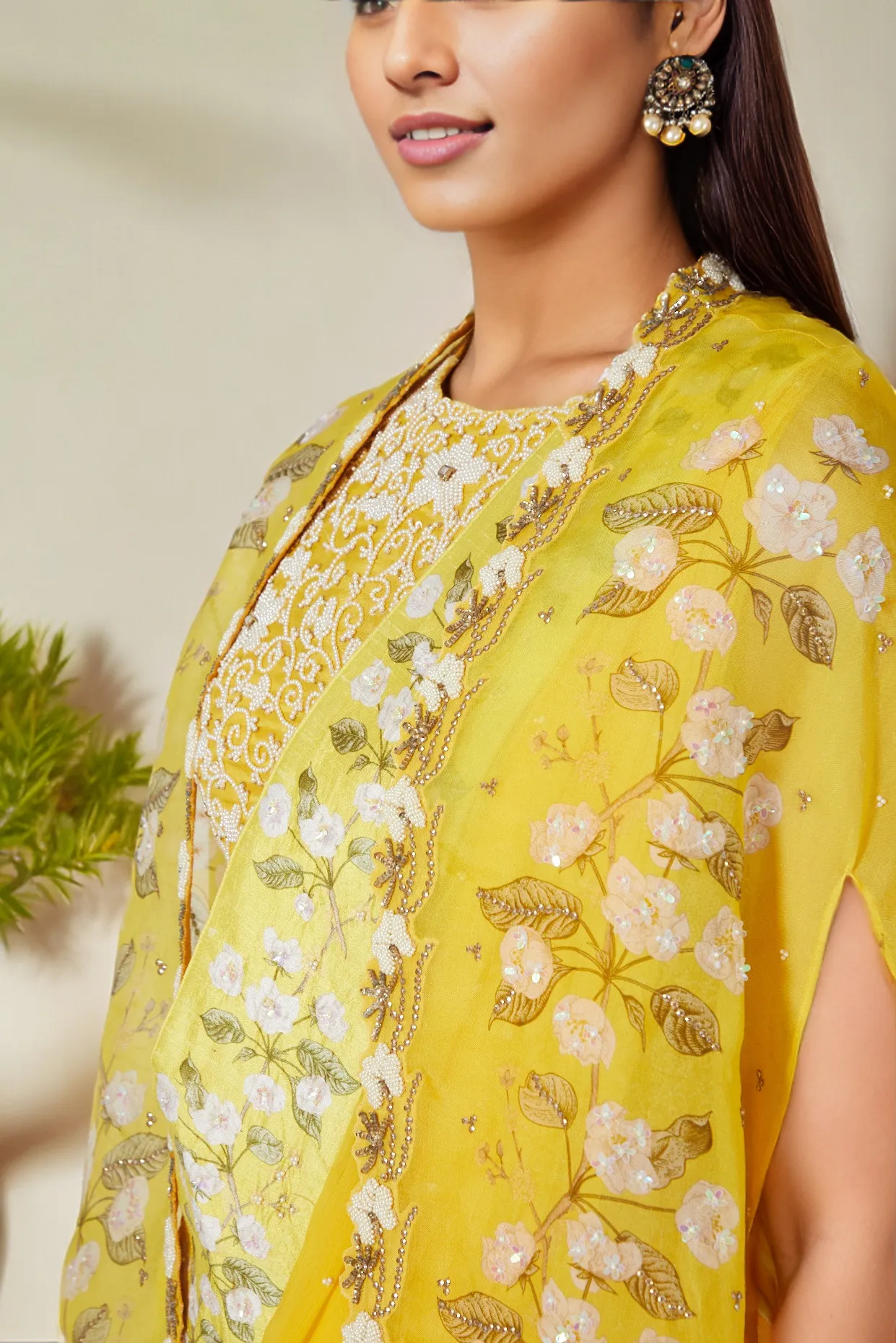 Yellow Printed Lehenga Set