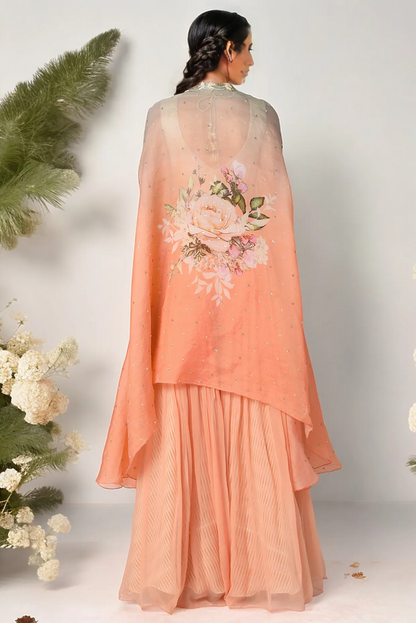 Peach Digital Printed Palazzo Set