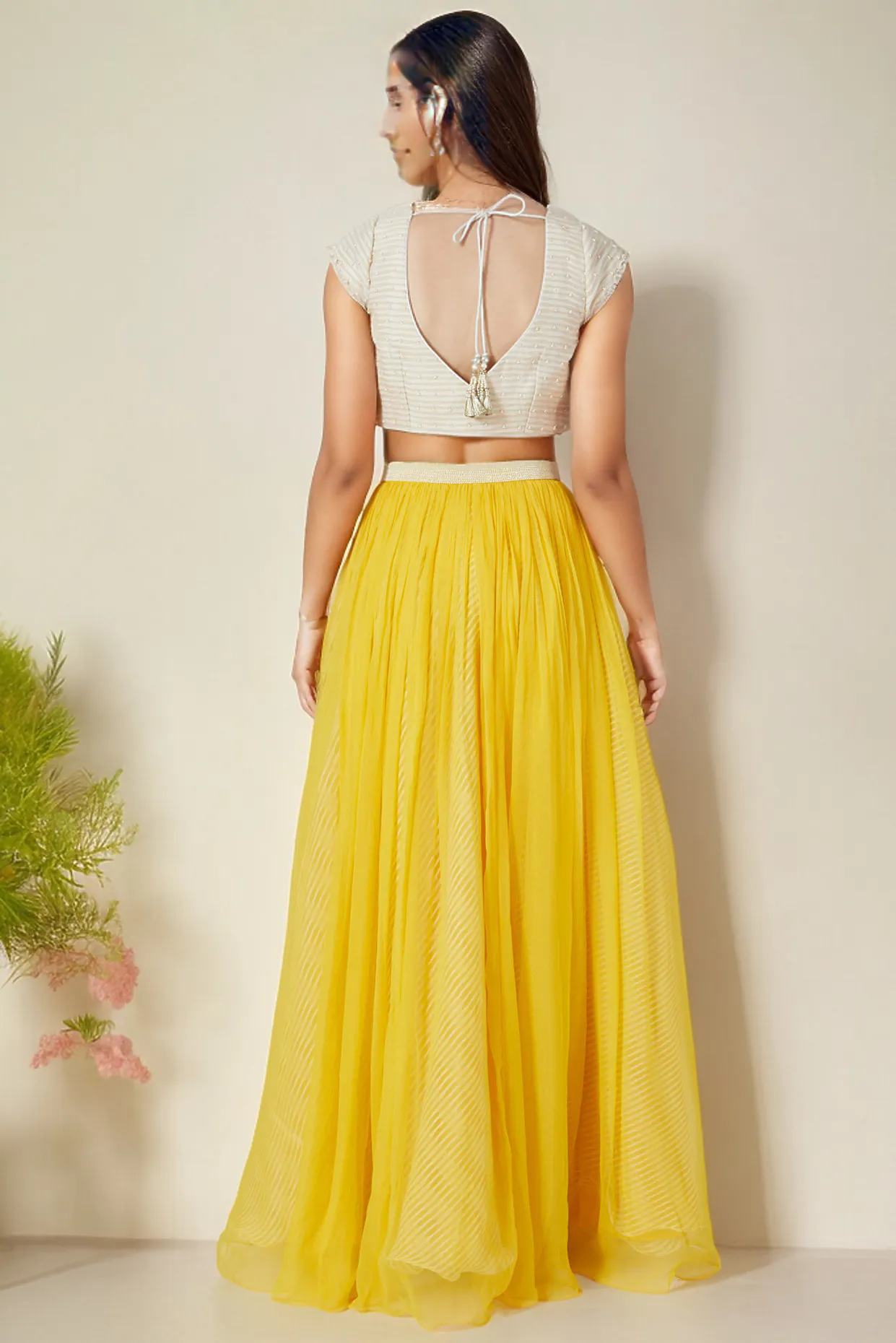 Yellow Organza Lehenga Set