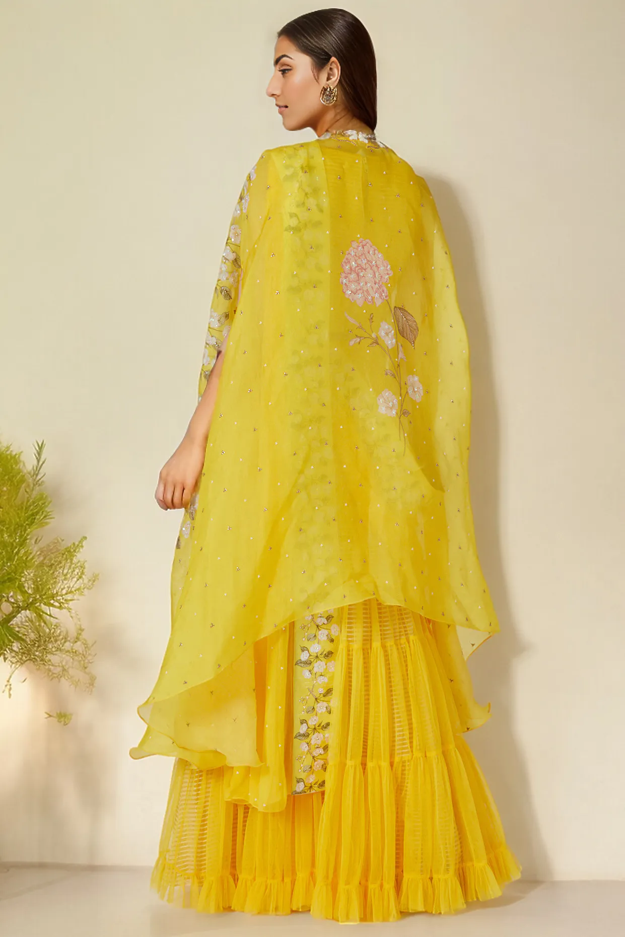 Yellow Printed Lehenga Set