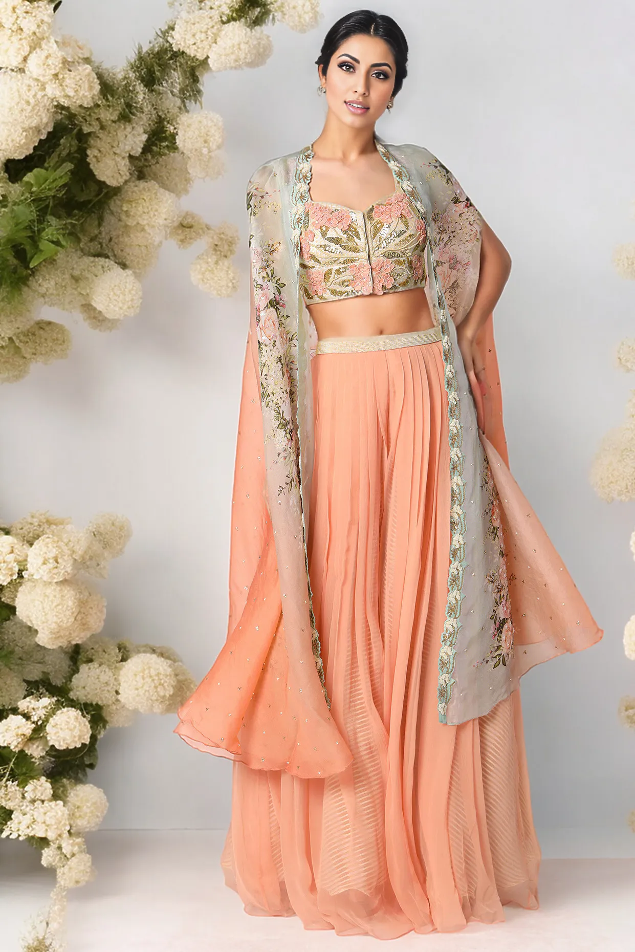 Peach Digital Printed Palazzo Set