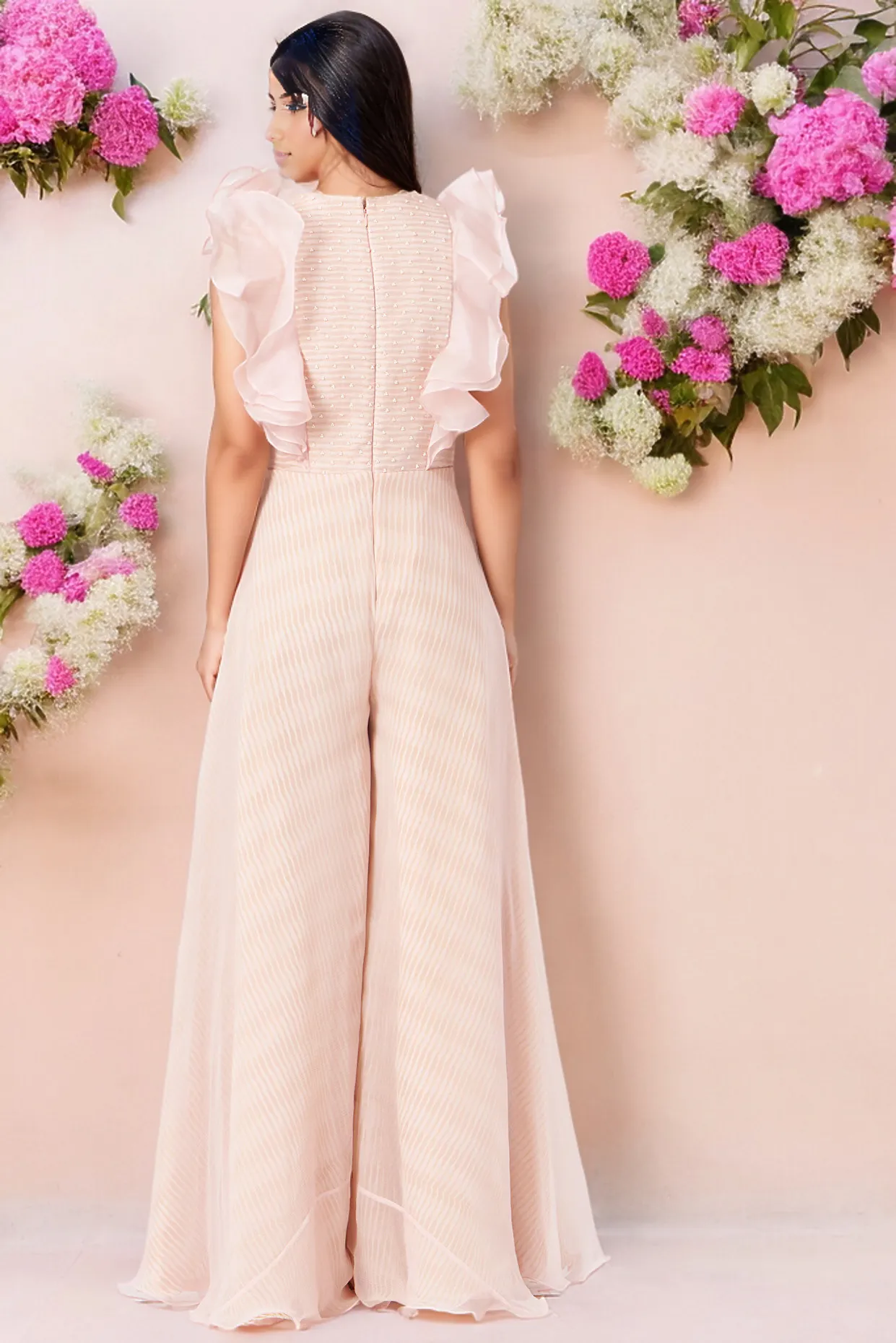 Baby Pink Chiffon Jumpsuit