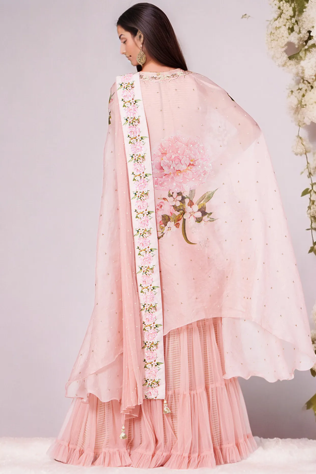 Blush Pink Chiffon Lehenga Set