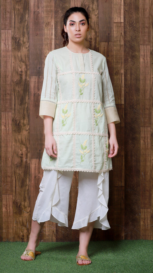 Floral Grid Kurti